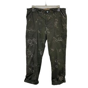 Democracy Olive Floral Ankle Pants
